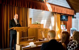 Photo of Rob giving a funeral celebrant service