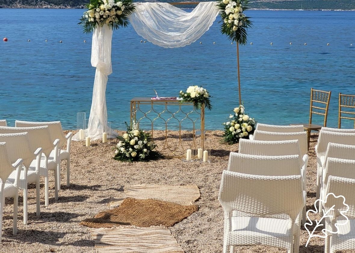 Wedding setup at a beach for mobile