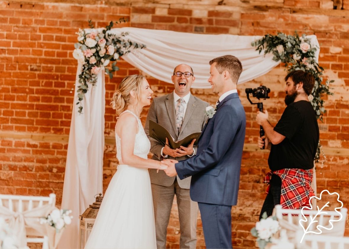 Rob laughing while providing a wedding celebrant service for mobile