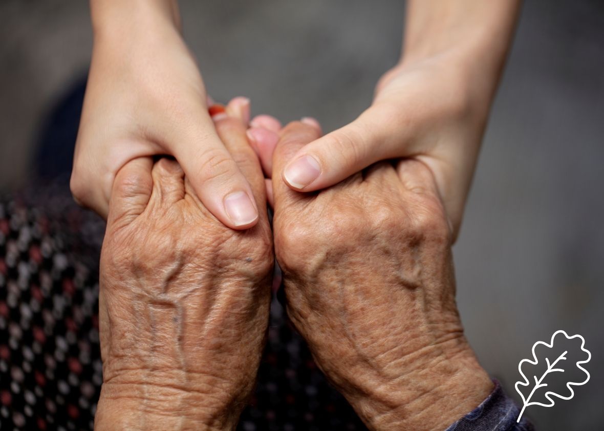 Oaktree Will Services – LPAs – Health & Wealth Senior hands being held